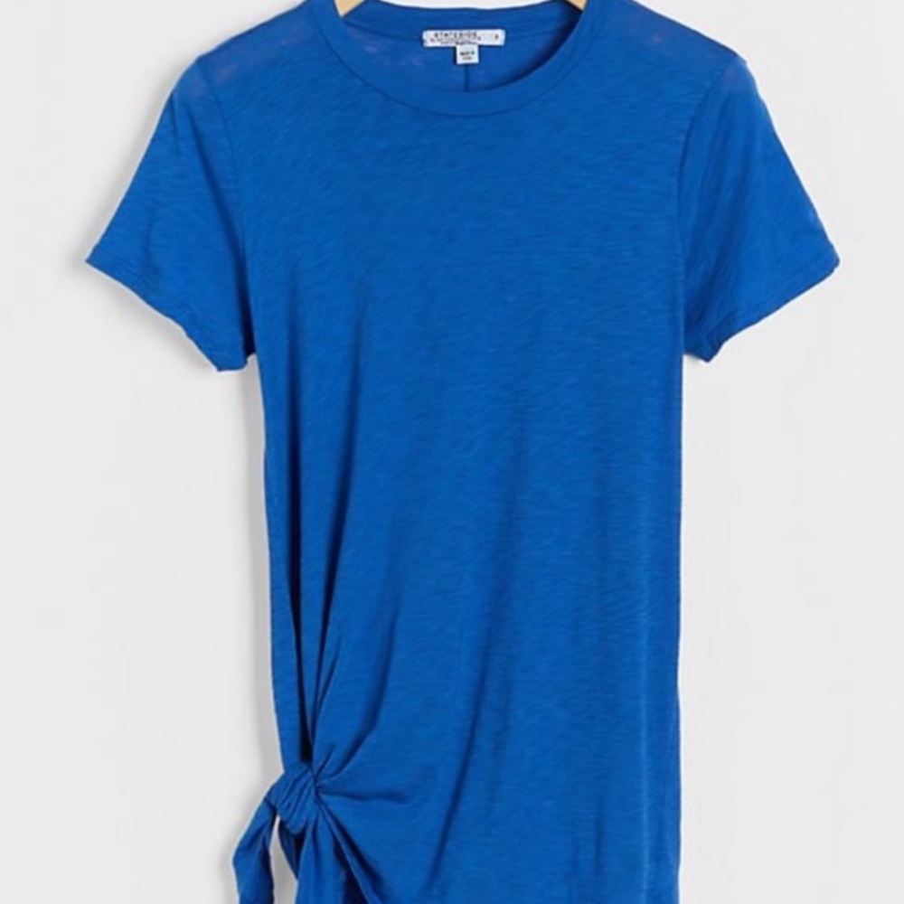 NWT Stateside for Anthropologie Tori Royal Cobalt Blue Side Tie Asymmetrical Top